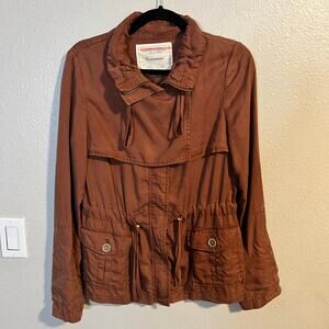 Cartonnier Anthropologie Anorak Utility Cargo Jacket Rust Orange Size 4